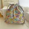 Mori hecho a mano tela floral vintage bolsa de tela con cordón bolsa de almacenamiento de algodón bolsa para ropa interior bolsa de viaje venta al por mayor de fábrica