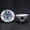 Taza de té creativa azul y blanca, taza de té Kung Fu, taza de té de cerámica japonesa Master Cup, taza de té individual retro, taza de té de porcelana azul y blanca