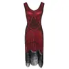 P-4GG Tamanho Plus Size Vestido Retrô Anos 1920 com Decote V e Franjas Mais Vendido na Amazon Vestido de Baile Gatsby Vestido de Noite