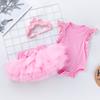 Ropa de Verano Nueva Transfronteriza Negra Sin Mangas Alas Ha Ropa para Bebé Niña de 02 Años Manga Corta Ropa de Bolsa de Culo Vestido de Princesa Champagne