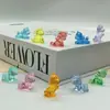 Mini Ornamento de Unicórnio Imitação de Cristal Desenho Animado, Colorido de Alta Transparência e Super Fofo, Decoração Criativa para Mesa e Acessórios Fofos