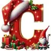 Novos Enfeites de Natal Pendentes Decorações Planas para Árvore de Natal Chapéu Vermelho Letra Inicial com Decoração de Letra Personalização Personalizada