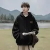 Chalecos con capucha de blockbuster retro americano para hombre, otoño e invierno 2024, cityboy, abrigo negro japonés, abrigo de marca de moda