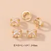 Relleno de Oro de 14K Zirconia Espaciadores de Doble Anillo Cruzados para Pulsera DIY Collar Joyería Tejida a Mano Accesorios Venta al Por Mayor