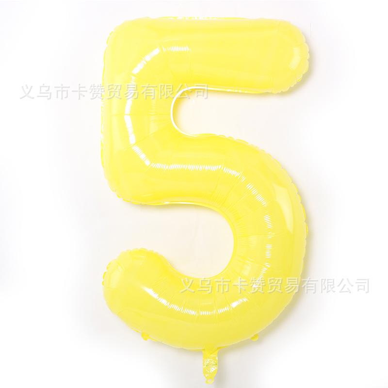 40寸马卡黄色数字5