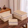 Almacenamiento Caja de Almacenamiento Escritorio Cosméticos Bocadillos Artículos Varios Juguetes Mascarillas Llaves Contenedor Tejido Cesta de Almacenamiento para Sala de Estar