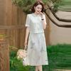 Vestido Fino de Verão de Novo Estilo para Mulheres de Meia-Idade e Idosas, Vestido Longo Elegante para Mães