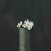 Nuevo Exquisito Anillo de Flor de Cornus Tridimensional para Mujer, Diseño de Nicho, Versátil, Simple, Anillo Abierto Ajustable para Mujer
