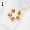 Cuentas de Esmalte Cloisonné de 8 mm, Cuentas de Cobre con Patrón Tradicional de Nube Azul Quemado, Accesorios para Pulseras DIY, Cuentas Espaciadoras, Cuentas Sueltas