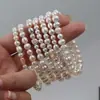 Liquidação de Estoque Pulseira Real de Pérolas Naturais de Água Doce Pulseira com Fio Elástico para Mulheres Presente Versátil para Meninas