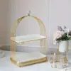 Suporte para Sobremesas Prato de Frutas Expositores de Doces Bandeja de Mesa para Sobremesas e Bolos Rack de Bolo de Cerâmica e Ferro Rack de Coração de Metal