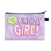 Bolsa de Monedas Grande Feliz Cumpleaños para Mujer 2025 Nueva Urbana Simple Bolsa de Almacenamiento para Cosméticos