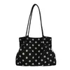 2026 Nuevo Bolso Tote de Gamuza y Terciopelo con Lunares Estilo Coreano Gran Capacidad para Viajes Diarios Bolso de Hombro Único Bolso de Axila para Mujer Bolso Tote