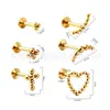 Jiangtai F136 Aleación de Titanio Joyería Cabeza Corazón Cruz Media Luna Bola Cruz Joyería para Piercing de Titanio G23 Pendientes