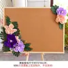 Flores de Papel Verde para Jardín de Infancia, Mariposas, Flores de Loto, Hojas de Loto Tema Pizarra Decoración de Pared Pegatinas, Materiales de Decoración Ambiental
