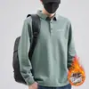 Camisa Polo para Hombre Otoño/Invierno 2026 con Cuello de Solapa, Corte Holgado, Manga Larga, Forro Polar, Nuevo Bordado, Top Casual de Negocios