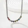 Collar Estilo Europeo y Americano para Mujer, Cadena de Hoja de Gama Alta con Diamantes Mixtos, Diseño de Nicho Moderno, Cadena Gruesa, Venta al por Mayor Transfronteriza