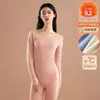 Conjunto de roupa íntima térmica feminina de Veludo sem costura calça longa forrada com fleece espesso outono e inverno camiseta leggings