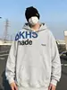 Sudadera con capucha de estilo retro americano con estampado de letras y bloques de color para hombre y mujer, nuevo estilo de otoño, chaqueta holgada casual para pareja, talla grande