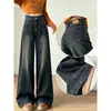 Jeans no ajustados para mujer, nuevo estilo otoño 2026, de cintura alta, para figuras tipo pera, holgados, adelgazantes, versátiles, de pierna recta, pantalones de pierna ancha