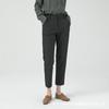Calça Feminina de Primavera Tubo Reto Franzida Tubo de Fumaça Estilo Coreano Profissional Slim-fit Emagrecedora Cropped Casual