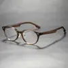 Nuevas Gafas Redondas Retro Versátiles Anti-Luz Azul con Sencilla Decoración de Remaches, Gafas Unisex Sin Graduación Wm81157