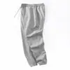 Pantalones de chándal holgados unisex para deportes al aire libre, de algodón peinado resistente, engrosados, de pierna recta con puños, pantalones cálidos de invierno