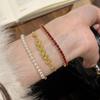 Pulseira Moeda dos Cinco Imperadores Gelo Triturado Estilo Chinês Novo Retrô Olho de Gato Nafu Temperamento Antigo Médio Contas Retráteis Joia de Mão Exquisita