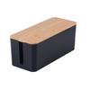 Caja de Gestión de Cables a Prueba de Polvo con Cubierta de Bambú Placa de Enchufe Caja de Almacenamiento Caja Organizadora de Cables