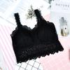 Sexy Lace Beautiful Back Hollow Base Sling Half-cut Vest Estilo fino com almofada no peito sem anel de aço Girls' Strapless