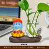 Dios Guardián del Zodiaco Chino Rábano Verde Florero Hidropónico Adorno Zhong Kui Dios de la Riqueza Bodhisattva Decoración de Escritorio de Oficina Adorno Cultural y Creativo