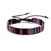 Pulsera Dopamina Multicolor Estilo Étnico Original Pulsera de Tela Tejida a Mano Pulsera de Algodón y Lino Accesorios para Ropa