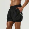 Pantalones cortos deportivos transpirables para hombre, de tres cuartos de longitud, adecuados para maratón, fitness, entrenamiento y running, con un bolsillo trasero para guardar el teléfono