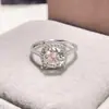 Anel Quadrado de Prata S925 com Diamante Moissanite Carat para Mulheres, Anel Cubo Gordo da Moda Joias Fabricante