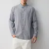 Camisa de Rayas de Alta Inteligencia para Hombre Momeike para el Trabajo, Camisa de Mezcla de Algodón Nueva Otoño 2026 para Hombre, Modelo 50449 para Hombre