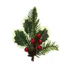 Decoraciones navideñas: piñas, agujas de pino artificiales, bayas rojas, bellotas, decoraciones de frutas, colgantes de Navidad, accesorios, adornos