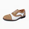Zapatos de Hombre Brogue de Cuero Tallado Otoño Nuevo Retro Británico Casual Zapatos de Cuero Empalmado Transfronterizos Talla Grande 46 Zapatos de Hombre