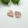 Accesorios para Joyería DIY Amatista Labradorita Colgante Forma de Corazón Borde Cortado Pulsera Collar Pendiente de Arete