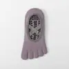 Calcetines de Yoga para Mujer Algodón Color Sólido Silicona Antideslizantes Calcetines de Pilates Absorbentes de Sudor Transpirables Desodorantes Invisibles Tipo Calcetín Bajo Calcetines de Cinco Dedos