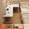 Escritorio de Esquina para Computadora Escritorio de Esquina para Dormitorio Hogar Mesa Integrada con Estantería Escritorio de Estudio para Estudiantes Escritorio de Oficina de Forma en L