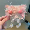 Novo Grampo de Cabelo Hanfu Estilo Chinês para Meninas, Acessório de Cabelo Infantil com Flores de Estilo Antigo, Franjas e Pérolas, Doce e Retrô