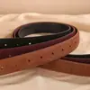 Novo Cinto Feminino Genuíno de Camurça e Couro Bovino com Fivela de Pino Moda Tendência Versátil Atacado de Fábrica Cinto para Jeans para Mulheres