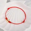 Tornozeleira para o Ano de Nascimento, Amuleto para Boa Sorte e Segurança, Pulseira de Fio Vermelho para Mulheres, Cordão Fino de Tornozelo para Homens, Presente de Boa Sorte