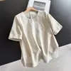2026 Nuevo Estilo Delgado de Verano Nuevo Estilo Chino Camiseta de Manga Corta, Top Corto Versátil Liso Venta al por Mayor H21Et036