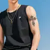 Adesivos de Tatuagem Cruz Semi-Permanentes Suco de Planta à Prova d'Água Duradouros Modernos Populares Realistas para Cobrir para Homens e Mulheres