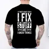 É Isso Que Eu Faço, Eu Conserto Coisas, Eu Sei o Que Estou Fazendo, Camiseta Masculina Dupla Face, Boxe Engraçado