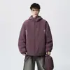 Chaqueta de algodón con capucha de alta gama para hombre, chaqueta abrigo de trabajo casual americano de moda para exteriores, diseño holgado
