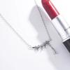 Collar de plata de ley s925 con borla de oliva y hoja de gota de agua, con diamantes completos de estilo europeo y americano, cadena de clavícula de comercio exterior para mujer, venta directa de fábrica
