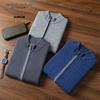 Suéter de caxemira sem mangas 2024 outono e inverno novo top sem mangas colorblock de gola meia alta masculina jaqueta casual de negócios de meia-idade