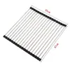 Alfombrilla de Silicona Aislante del Calor Manteles Individuales Base para Ollas Persianas Enrollables de Acero Inoxidable Escurridor Plegable Alfombrilla de Mesa Antiescaldaduras Doméstica Resistente a Altas Temperaturas